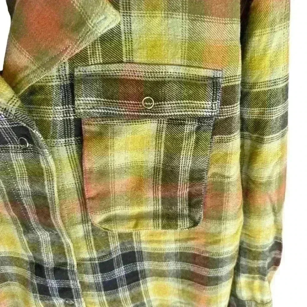 Free People We The Free Izzie Cargo Shirt Olive Combo NWOT Xs Shacket - Picture 5 of 10